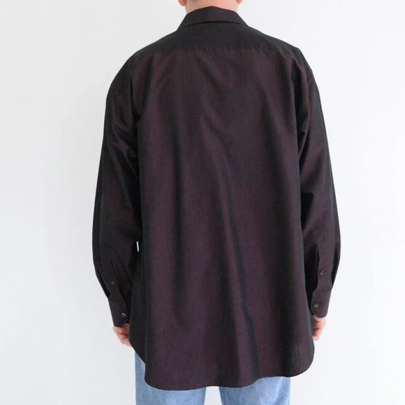 Givenchy Monsieur Deep Purple Cotton  Blend Button Down Dress Shirt Size 17 1/2 - Picture 2 of 10